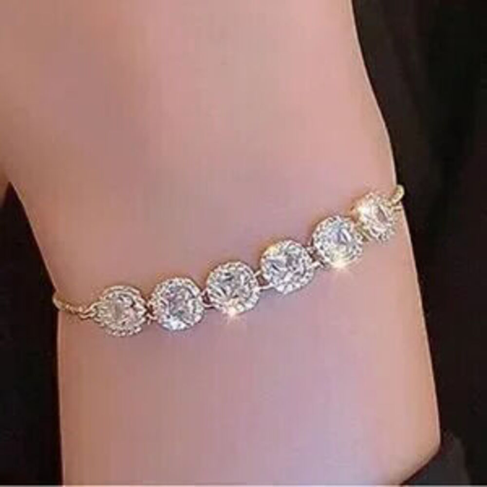 Luxe Cubic Zirconia Pave Pull Dainty Bracelet